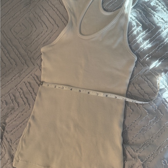 Agolde Cream Ribbed Racerback Tank - Picture 7 of 7